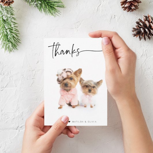 FOTO DANK IHNEN moderne, einfache Schrift Dankeskarte