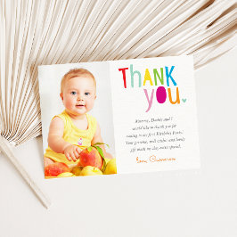 FOTO DANK IHNEN moderne, farbenfrohe Regenbogentyp Dankeskarte