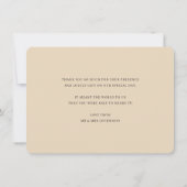 FOTO DANK IHNEN moderne minimalistische elegante A Dankeskarte (Rückseite)