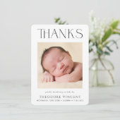 FOTO DANK IHNEN moderne Serifen Schriftart neues B Dankeskarte (Stehend Vorderseite)