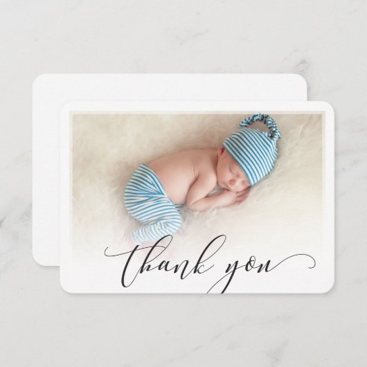 FOTO DANK IHNEN modernes Kalligrafieschreiben Dankeskarte (Vorne/Hinten)