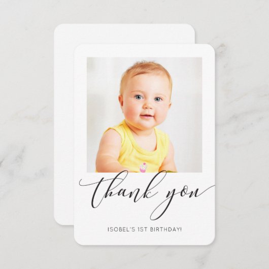 FOTO DANK IHNEN modernes Kalligrafieschreiben Dankeskarte (Vorne/Hinten)