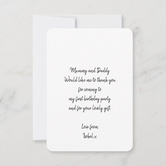 FOTO DANK IHNEN modernes Kalligrafieschreiben Dankeskarte (Rückseite)