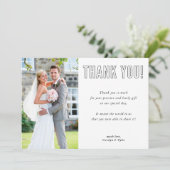FOTO DANK IHNEN modernes Paar urbanen Schriftart Dankeskarte (Stehend Vorderseite)