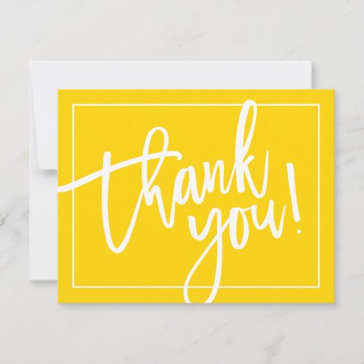 FOTO DANK IHNEN MUTIGE, moderne Bürste gelb Dankeskarte (Vorderseite)