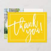 FOTO DANK IHNEN MUTIGE, moderne Bürste gelb Dankeskarte (Vorne/Hinten)