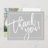 FOTO DANK IHNEN niedliche moderne Bürste grau Dankeskarte (Vorne/Hinten)