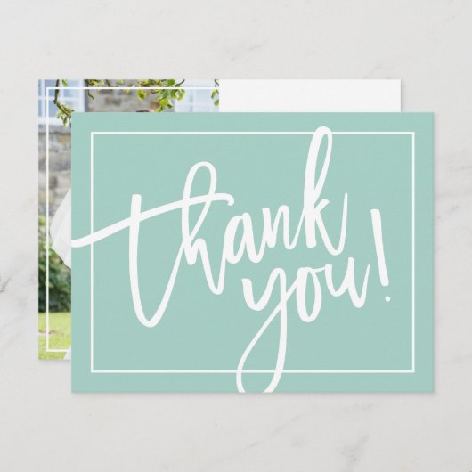 FOTO DANK IHNEN schlichte, moderne Pinselspitze Dankeskarte (Vorne/Hinten)