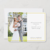 FOTO DANK IHNEN schlichte moderne Senf gelb Dankeskarte (Rückseite)