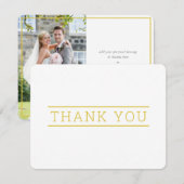 FOTO DANK IHNEN schlichte moderne Senf gelb Dankeskarte (Vorne/Hinten)