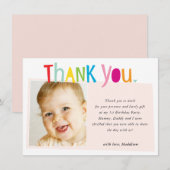 FOTO DANK SIE farbenfrohe moderne Typografie Dankeskarte (Vorne/Hinten)