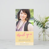 FOTO DANK YOU beautiful type graduate grau Dankeskarte (Stehend Vorderseite)