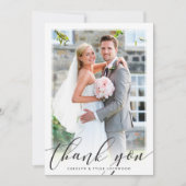 FOTO DANK YOU elegante skriptkalligraphie black Dankeskarte (Vorderseite)