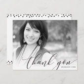 FOTO DANK YOU modern luxuriöse callligraphie black Dankeskarte (Vorne/Hinten)