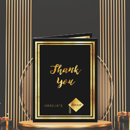 Foto Danke, dass Sie Graduierte schwarzes Gold 202 Dankeskarte