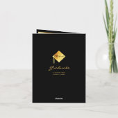 Foto Danke, dass Sie Graduierte schwarzes Gold 202 Dankeskarte (Rückseite)