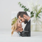 Foto danke Ihnen Hochzeit moderne Drehbuch Postkarte (Stehend Vorderseite)
