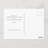 Foto danke Ihnen Hochzeit moderne Drehbuch Postkarte (Rückseite)