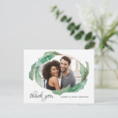 Foto danke Ihnen mit tropischen Bananen-Blätter Postkarte (Stehend Vorderseite)