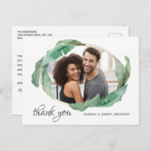 Foto danke Ihnen mit tropischen Bananen-Blätter Postkarte (Vorne/Hinten)