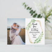 Foto danken Ihnen, Verlobungs-Hochzeits-Goldblatt Dankeskarte (Stehend Vorderseite)