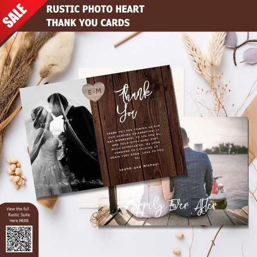 FOTO DANKEN SIE KARTEN RUSTIKHÖRE AUS HOLZ