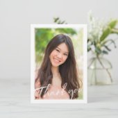 FOTO DANKEN SIE moderne, transparente Buchstabensc Dankeskarte (Stehend Vorderseite)