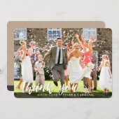 FOTO DANKEN SIE niedliche, weiße Skripttyp-Overlay Dankeskarte (Vorne/Hinten)