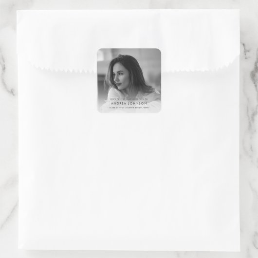 Foto Dankeschön an die Custom Graduation Party Quadratischer Aufkleber (Tasche)