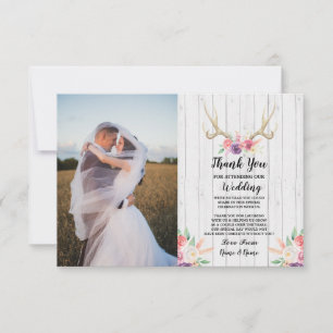 Foto Dankeschön Card Hochzeitszackenholz Einladung