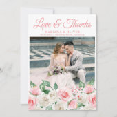 Foto Dankeschön Karte Blumenmuster (Vorderseite)