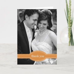 Foto Dankeschön Karte für Hochzeit, Orange