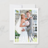 FOTO DANKS moderne kühle Hochzeit einfach Dankeskarte (Vorderseite)