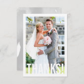 FOTO DANKS moderne kühle Hochzeit einfach Dankeskarte (Vorne/Hinten)