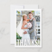 FOTO DANKS modernes weißes Overlay Dankeskarte (Vorderseite)