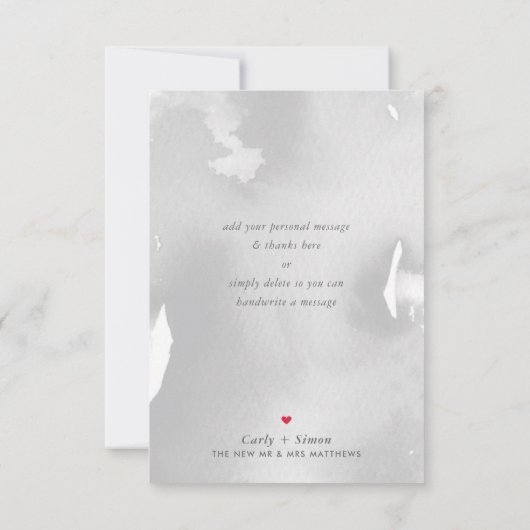 FOTO DANKS modernes weißes Overlay Dankeskarte (Rückseite)