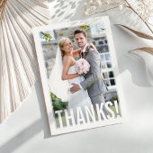 FOTO DANKS modernes weißes Overlay Dankeskarte