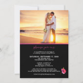 Foto Dark Tropical Tied Knot Just Married Einladung (Rückseite)