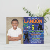 Foto Dart Tag Party Dart Wars Geburtstagseinladung Einladung (Stehend Vorderseite)