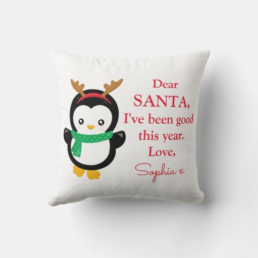 Foto, das ich gut Pinguin Weihnachtsdekor war Kissen (Rückseite)