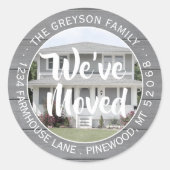 Foto, das wir übertragen haben, Rücksendeadresse a Runder Aufkleber (Vorderseite)