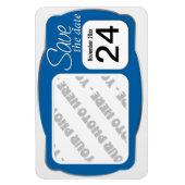 Foto & Date Blue "Save the Date" 4x6-Magnet Magnet (Vertikal)