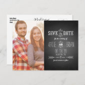 Foto Daten speichern | Vintage Schwarze Karte (Vorne/Hinten)