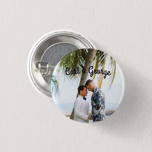 Foto de familia, pareja gay, esposos, custom button (Vorne & Hinten)