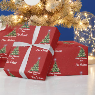 Foto de la familia Red Frohe Weihnachten Geschenkpapier