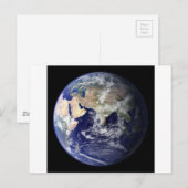 Foto de la Terre - Hémisphère Est Postkarte (Vorne/Hinten)