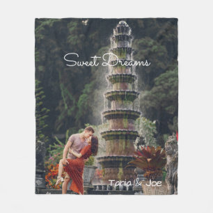 Foto-Decke & Sweet Dreams-Schriftzug kann geändert Fleecedecke