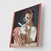 Foto der 50er Jahre Quadratische Wanduhr (Winkel)