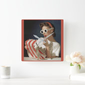 Foto der 50er Jahre Quadratische Wanduhr (Zuhause)