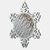 Foto der Abstrakten Natur aus Schafwolle Schneeflocken Zinn-Ornament (Rechts)